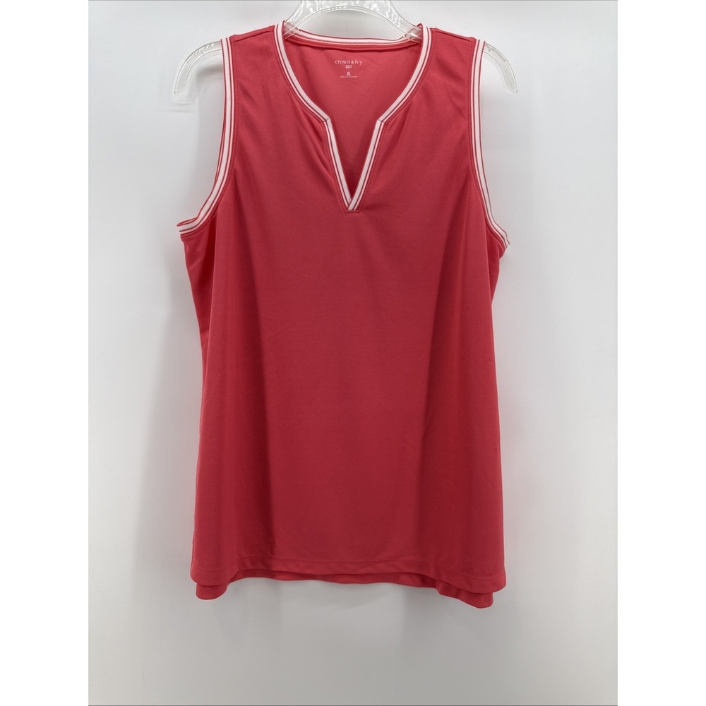 Crown & Ivy Golf Women's XL Peach V‎ Neck Sleeveless Top